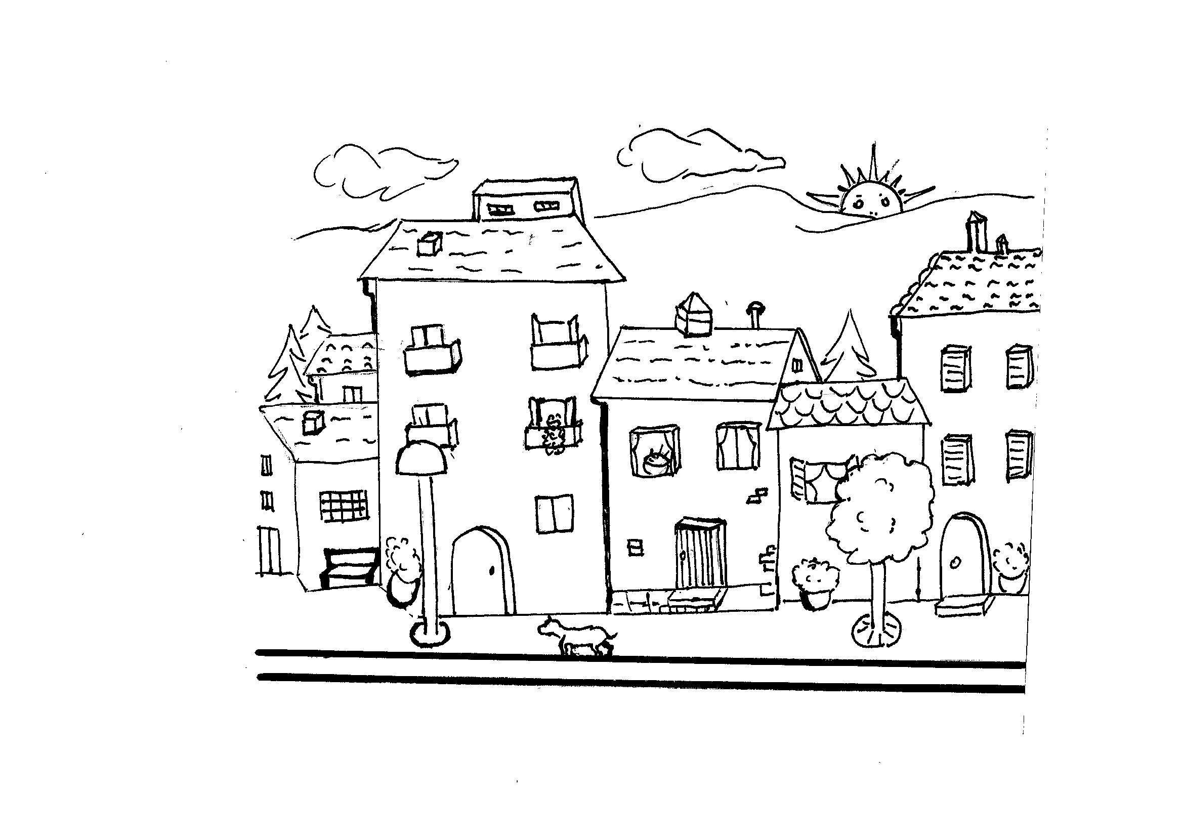 Disegni Da Colorare Bambini I Case Citt