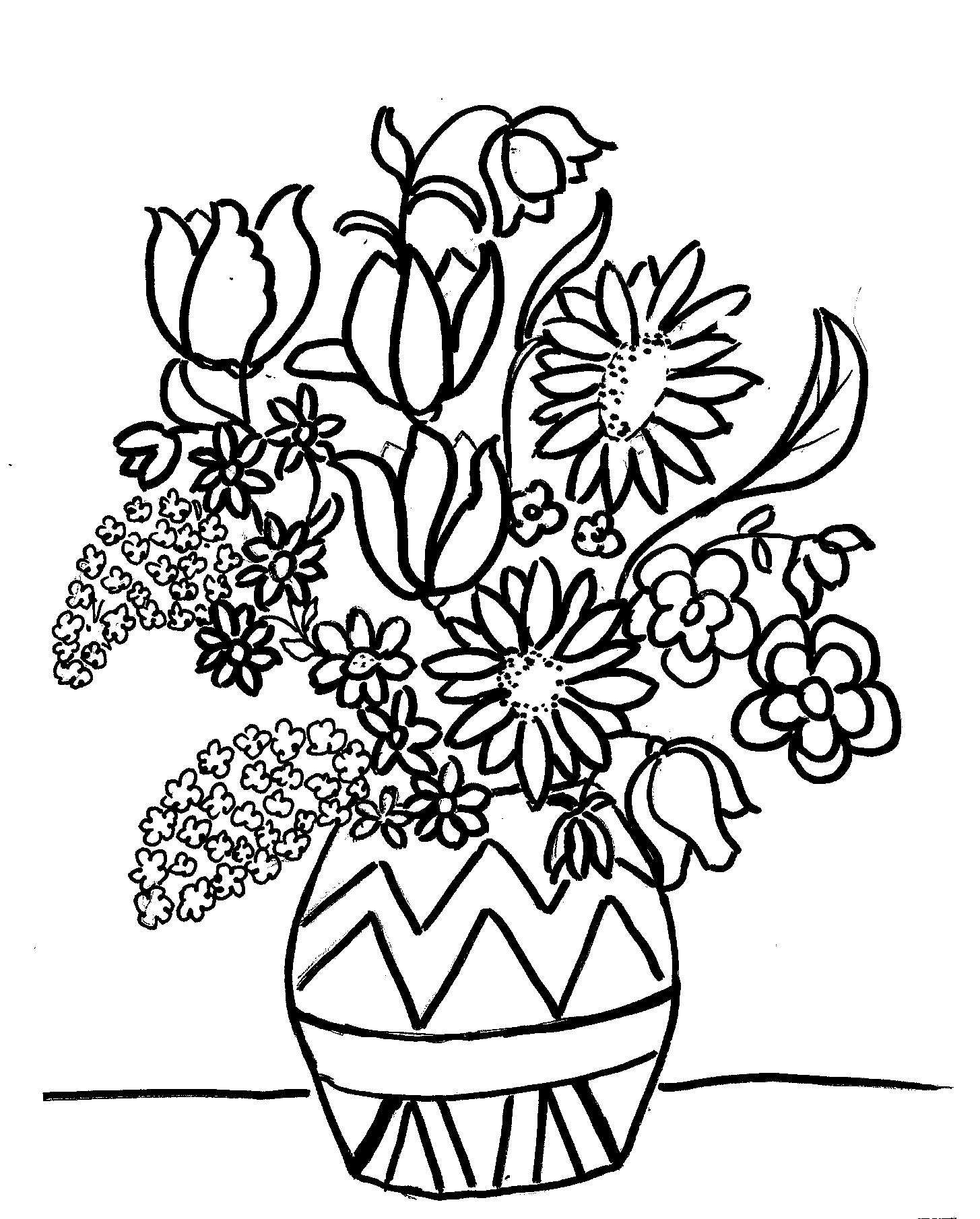 Immagini Di Vasi Con Fiori Da Colorare